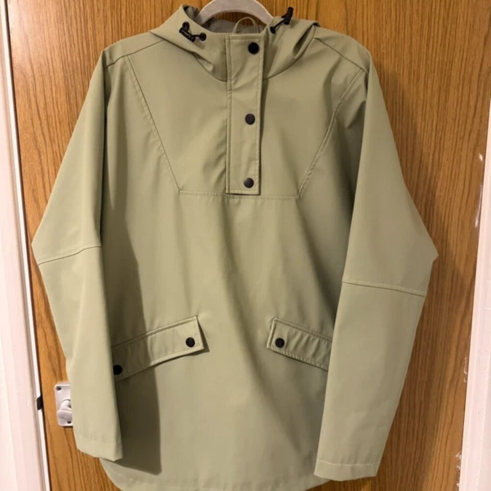 Green Quarter Zip Rain Coat